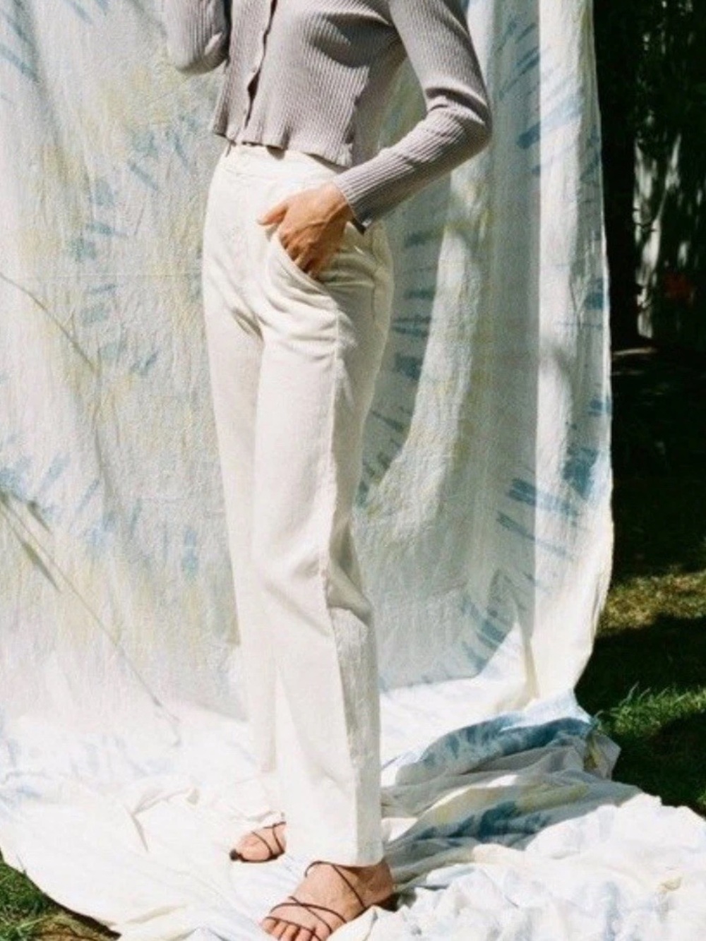 Lacausa Jojo Trouser Off Whose Wide Leg Tencel Textured Size 6 $158 R86